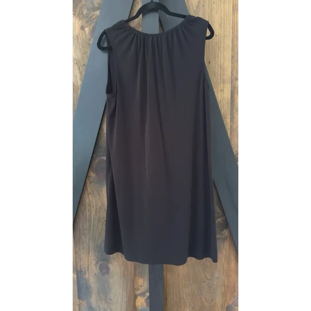 Michael Kors Black Shift Dress LBD V Neck Tassel Ties Plus Size 1X